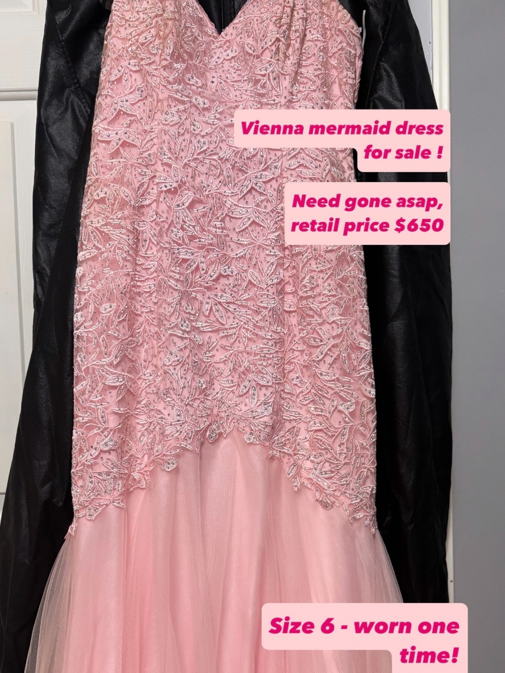 Vienna Prom Pink Mermaid Evening Gown